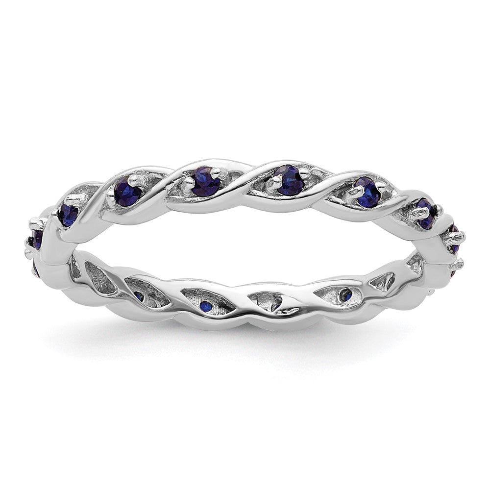 Image of ID 1 Sterling Silver Stackable Expressions Created Sapphire Ring