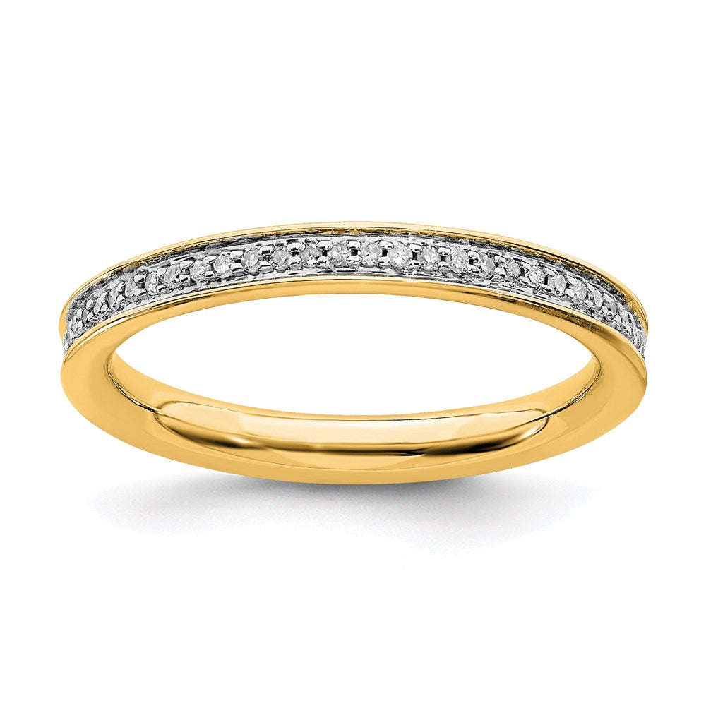 Image of ID 1 Sterling Silver Stackable Expressions & Diamonds Gold-plated Ring