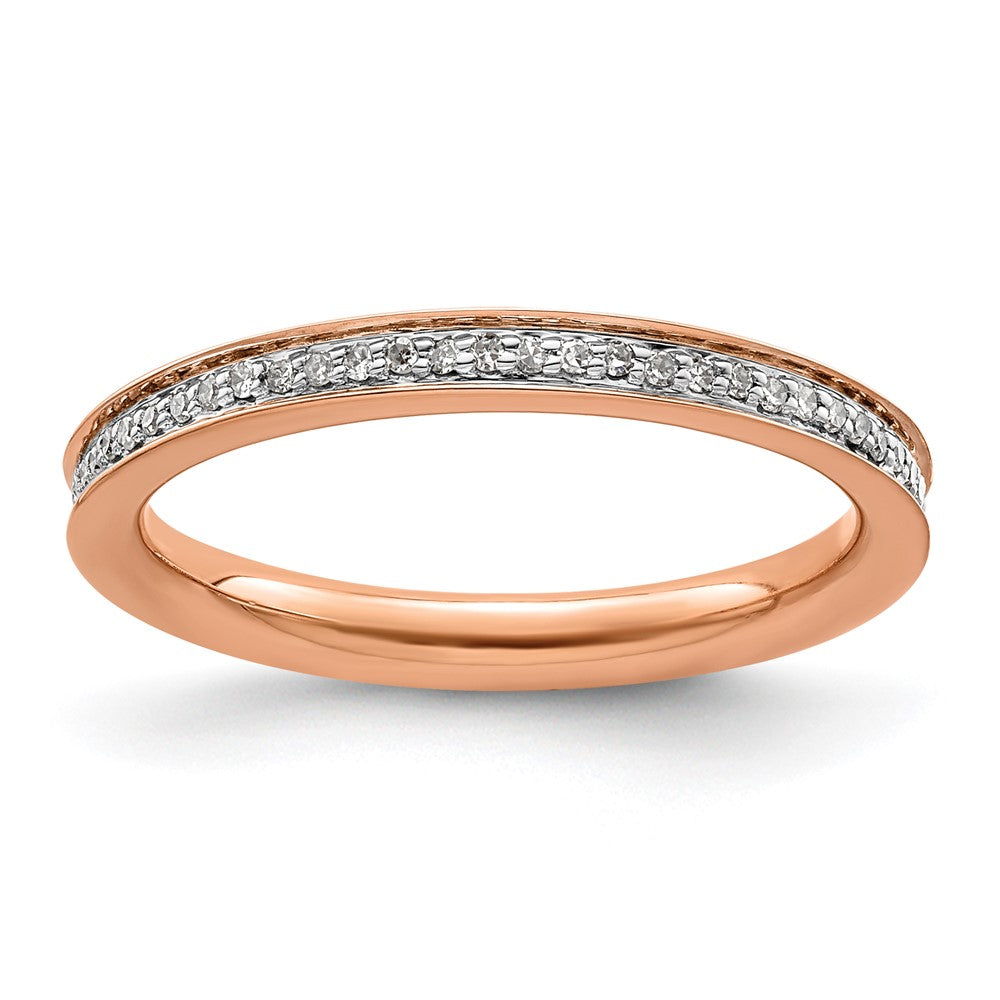 Image of ID 1 Sterling Silver Stackable Expressions & Diamonds Pink-plated Ring