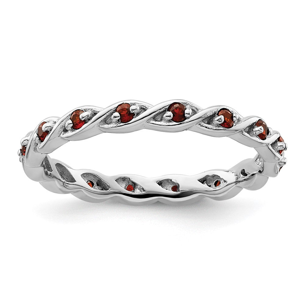 Image of ID 1 Sterling Silver Stackable Expressions Garnet Ring