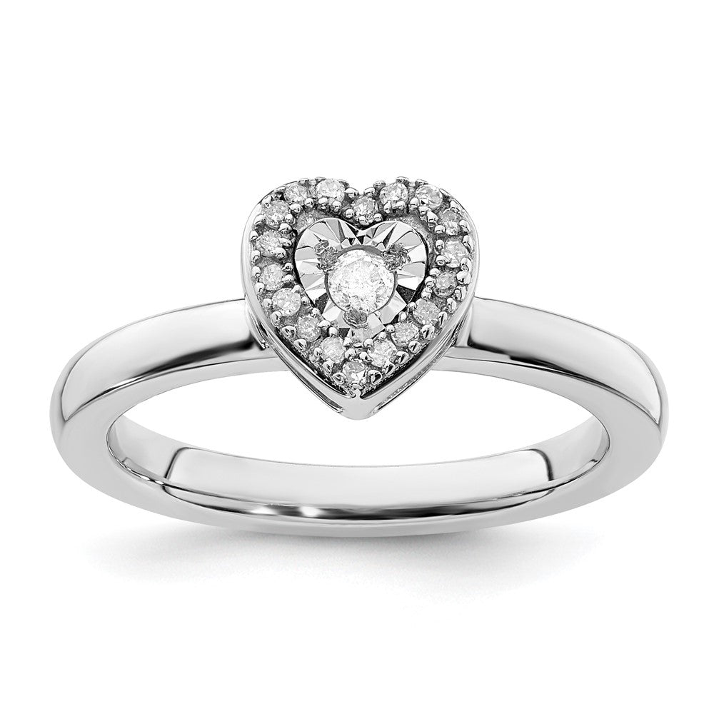 Image of ID 1 Sterling Silver Stackable Expressions Heart Diamond Ring