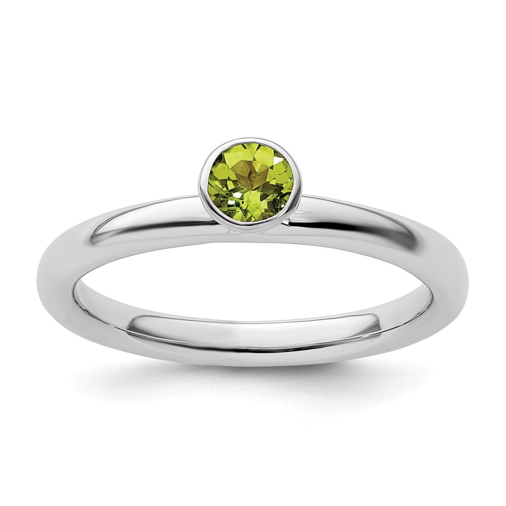 Image of ID 1 Sterling Silver Stackable Expressions High 4mm Round Peridot Ring