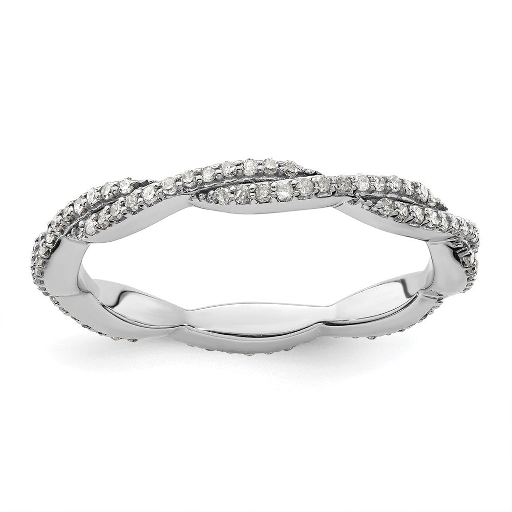 Image of ID 1 Sterling Silver Stackable Expressions Polished Diamond Ring