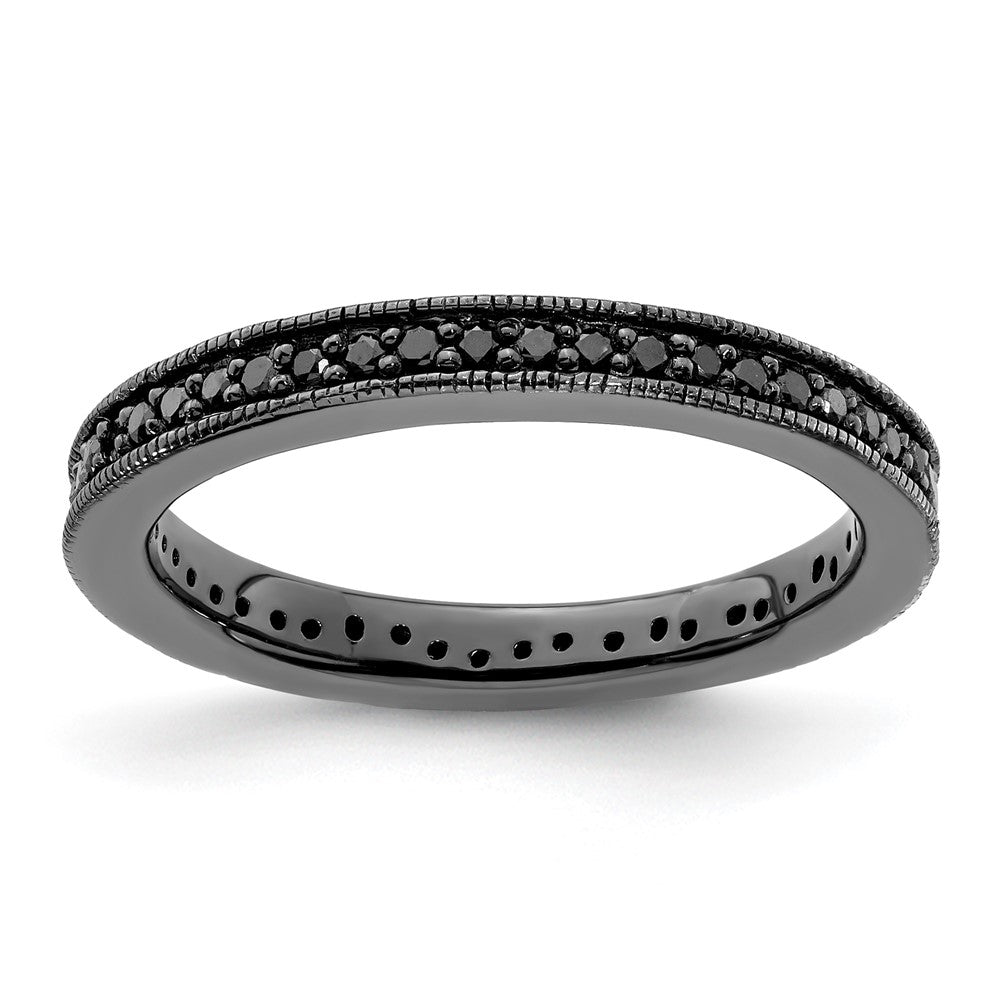Image of ID 1 Sterling Silver Stackable Expressions Ruthenium Black Dia Ring