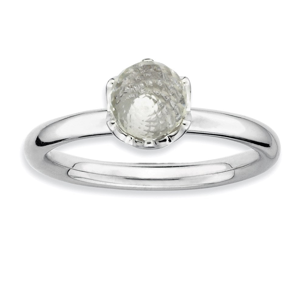 Image of ID 1 Sterling Silver Stackable Expressions White Topaz Briolette Ring
