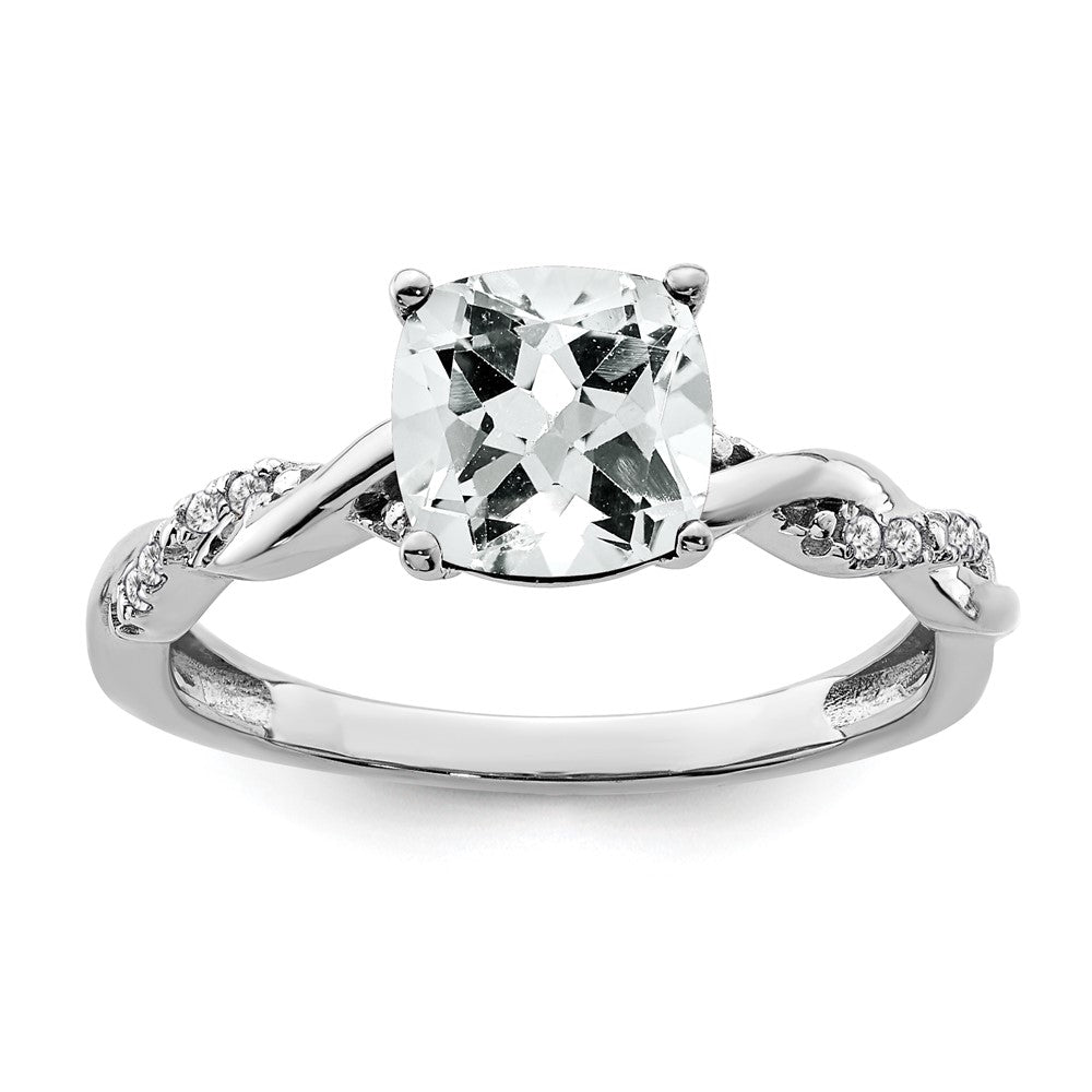 Image of ID 1 Sterling Silver White Topaz and Diamond Ring