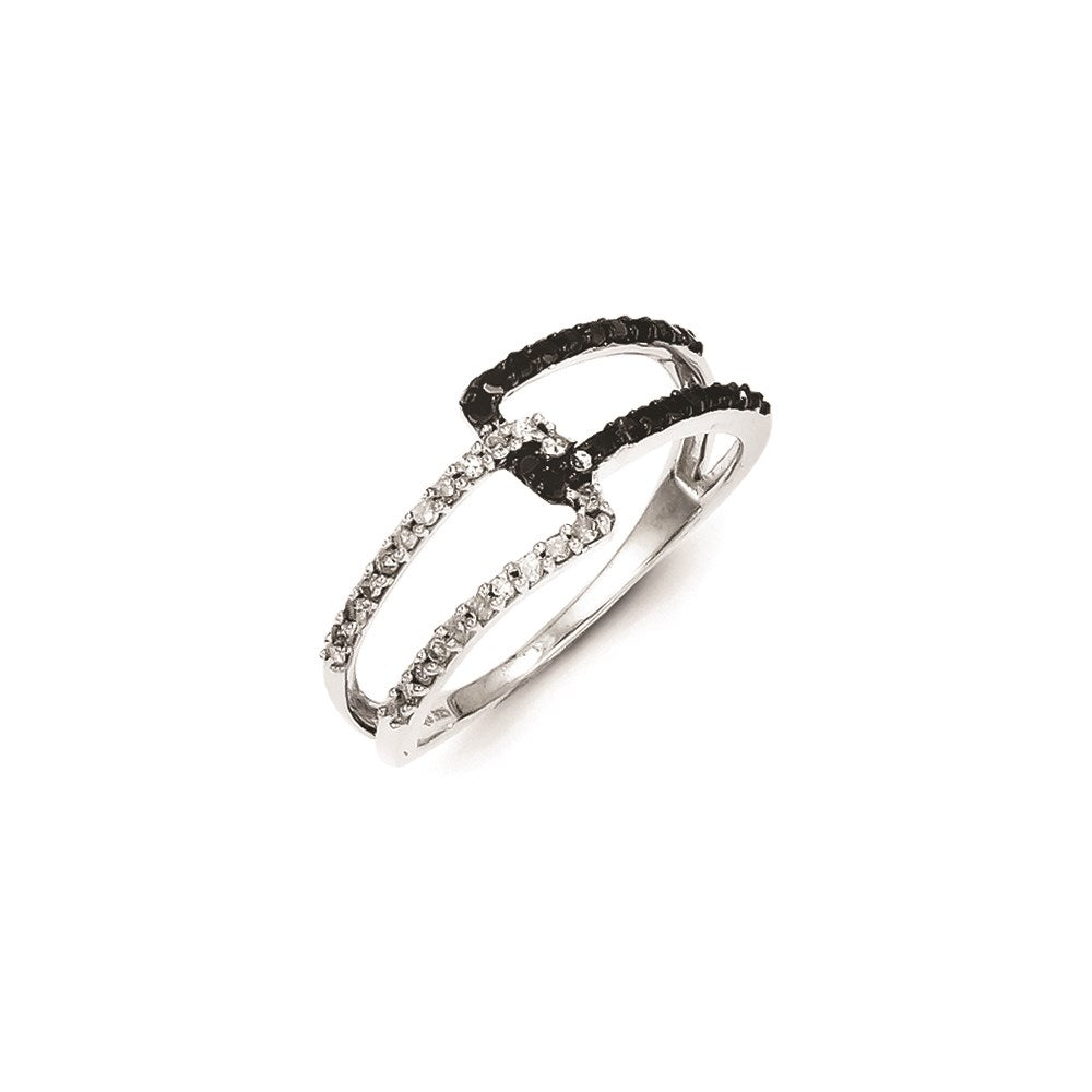 Image of ID 1 Sterling Silver w/ Black and White Diamond Ring