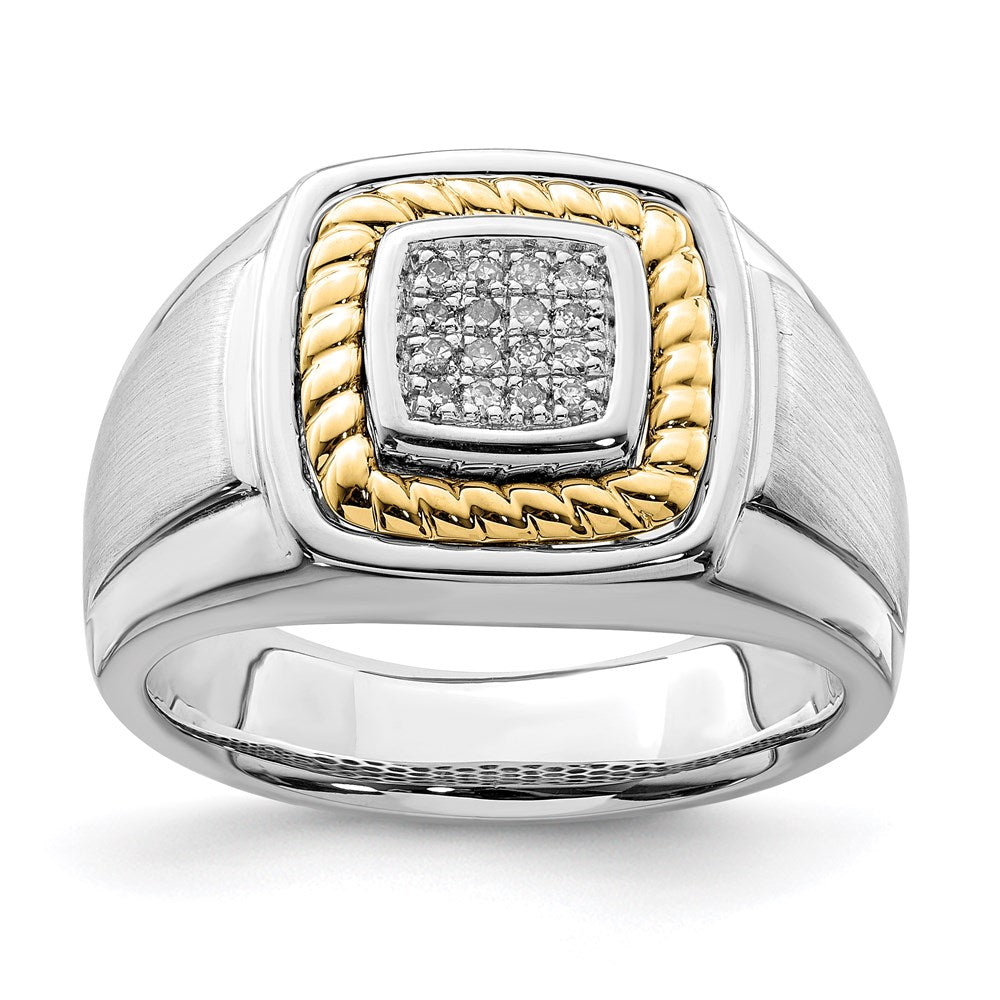 Image of ID 1 Sterling Silver with 10k Yellow Gold Men's Dia Ring