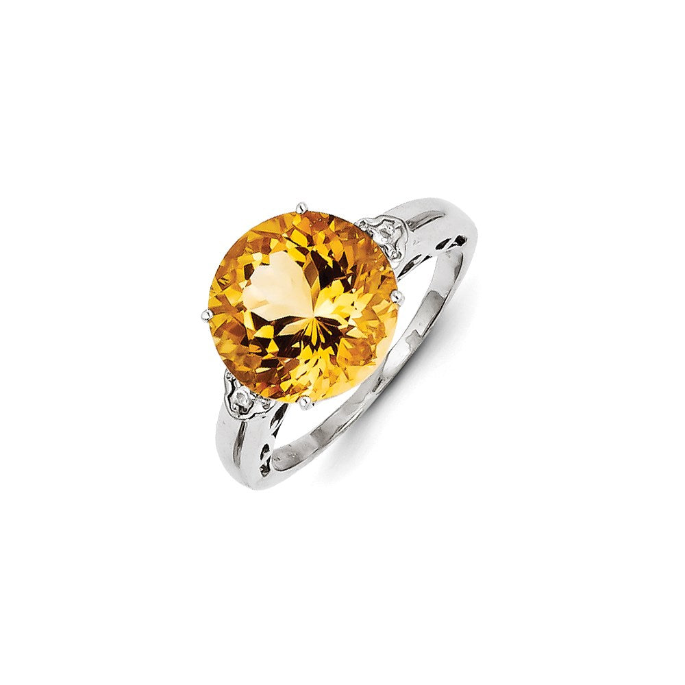 Image of ID 1 Sterling Silver with Citrine and White Topaz Round Ring