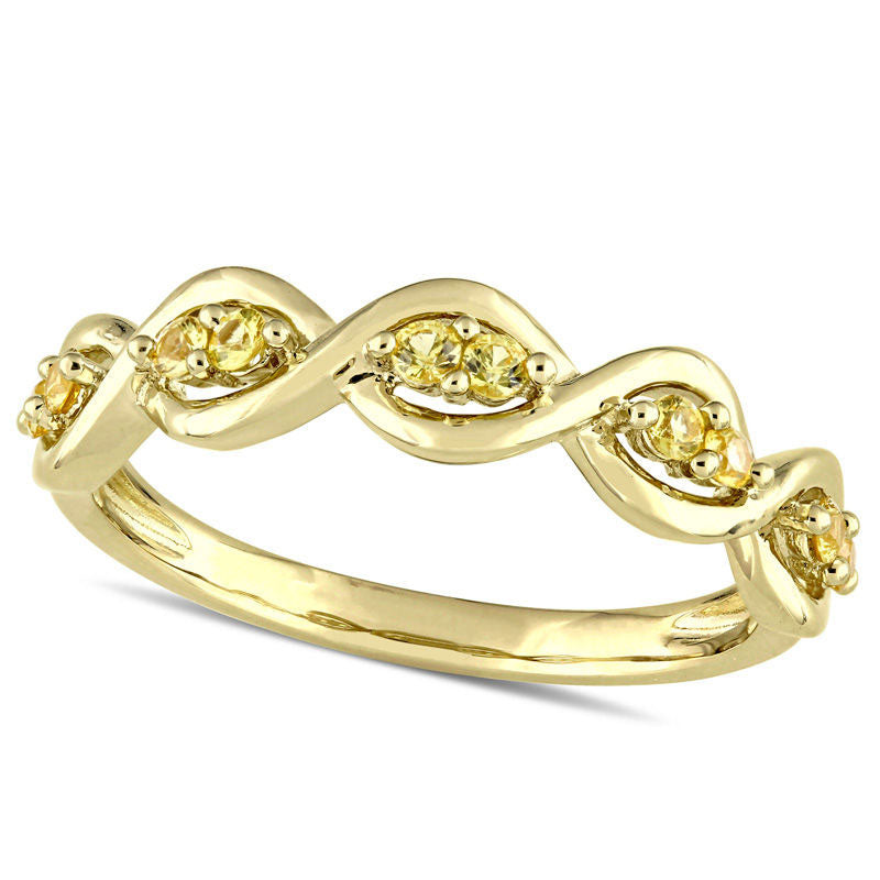 Image of ID 1 Yellow Sapphire Duo Twist Ring in Solid 14K Gold