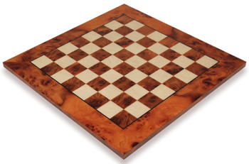 Image of ID 1102510931 Elm Burl & Erable Deluxe Chess Board - 15" Squares