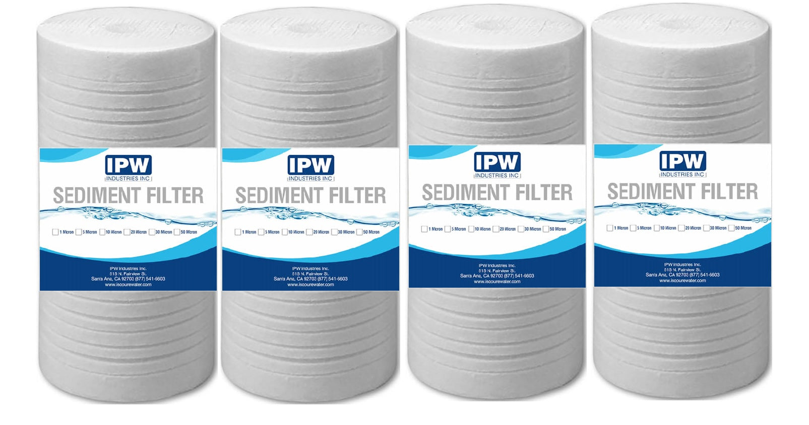 Image of ID 1190373532 Big Blue CTO Carbon Block Water Filters 45" x 10" Whole House Cartridges Compatible with CBC Series WFHDC8001 EP and EPM Series (4 Pack)