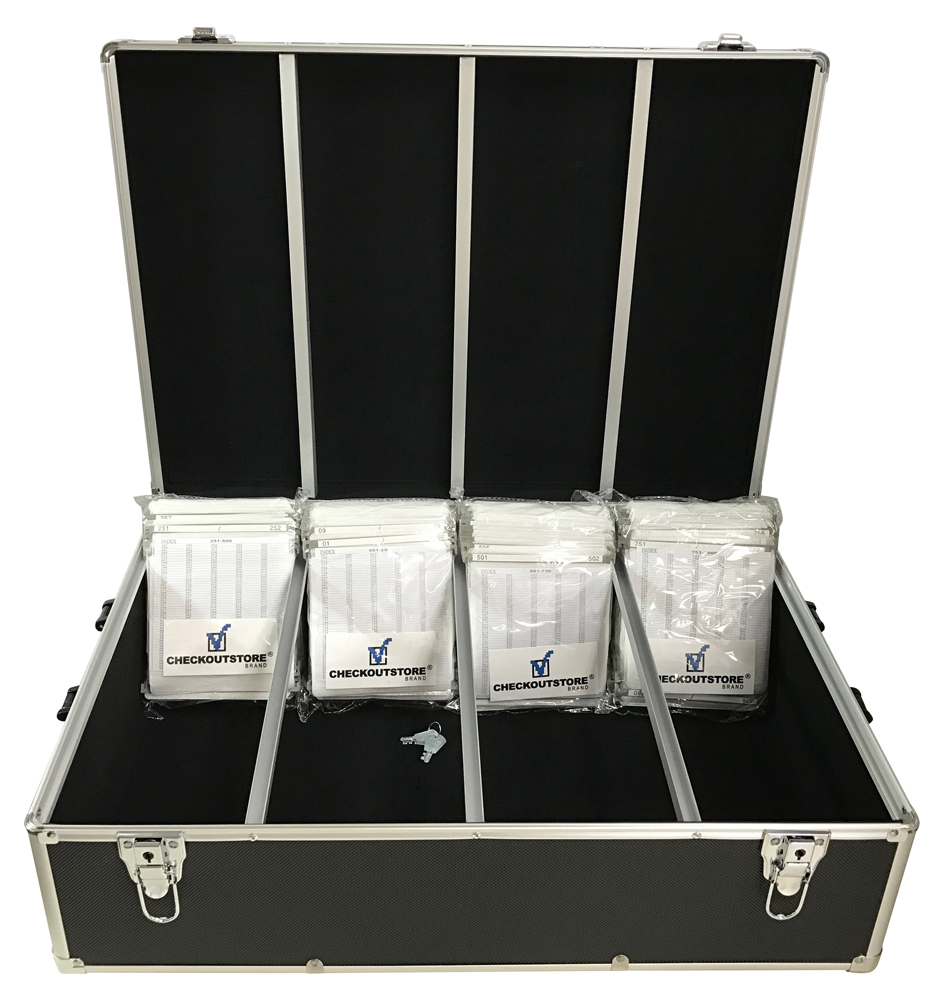 Image of ID 1214258978 CheckOutStore Black Aluminum CD/DVD Hanging Sleeves Storage Box (Holds 1000 Discs)