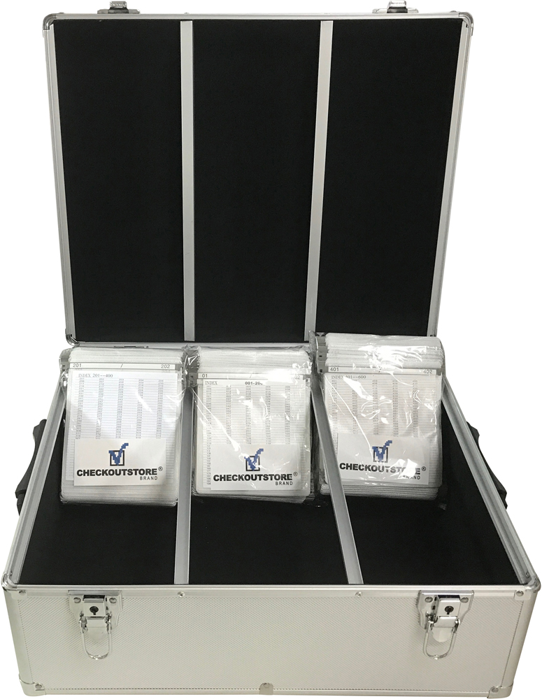 Image of ID 1214258996 CheckOutStore Silver Aluminum CD/DVD Hanging Sleeves Storage Box (Holds 600 Discs)
