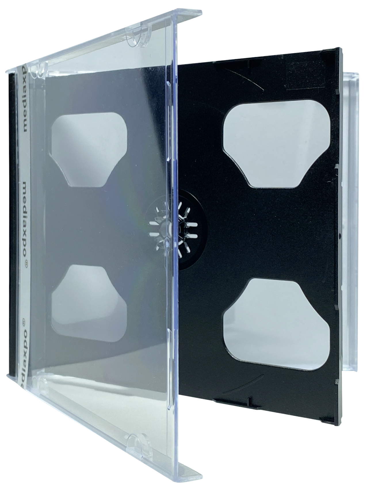 Image of ID 1214259371 400 STANDARD Black Smart Tray Double CD Jewel Case