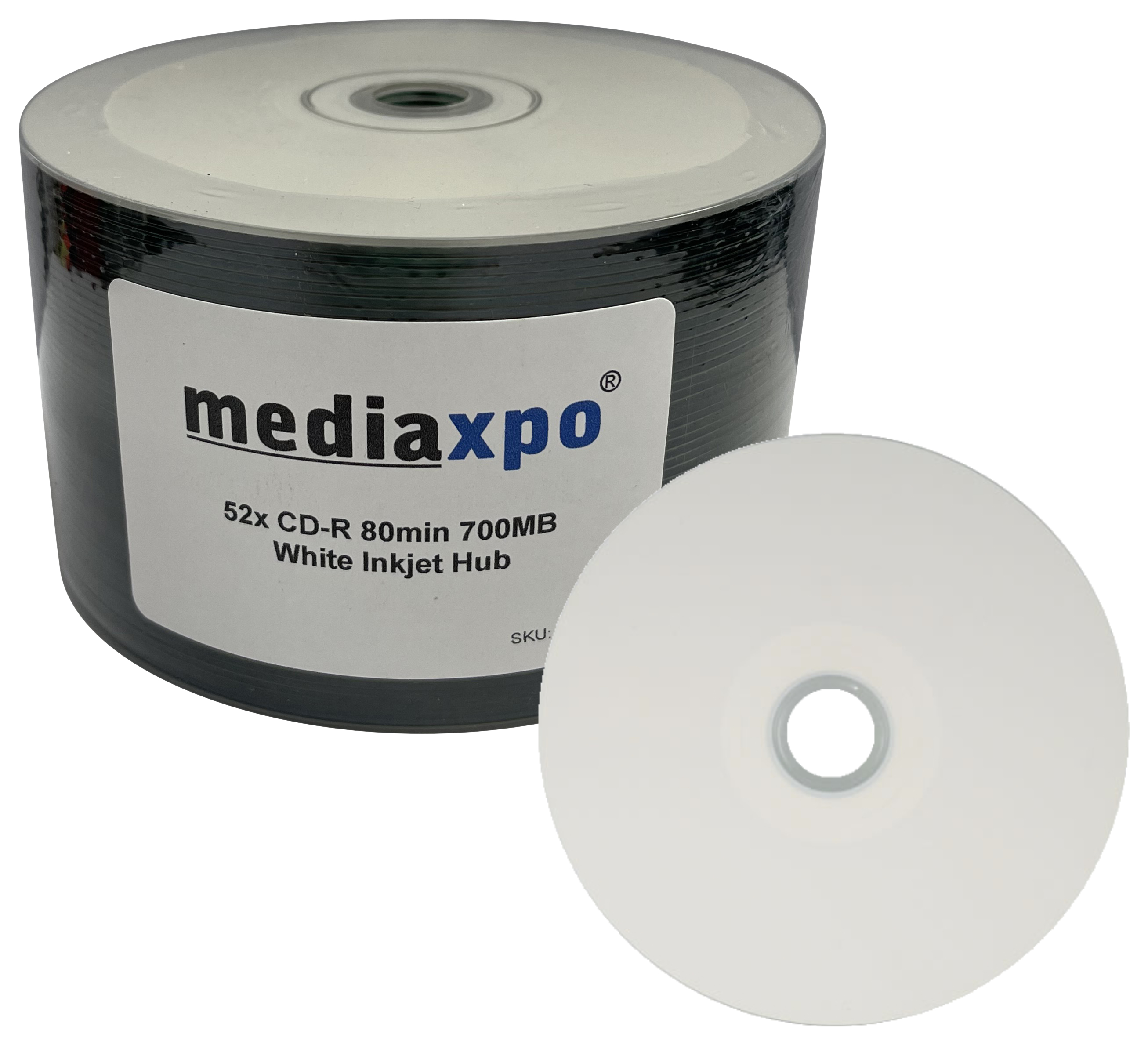Image of ID 1214259949 1200 Grade A 52x CD-R 80min 700MB White Inkjet Hub Printable (Shrink Wrap)