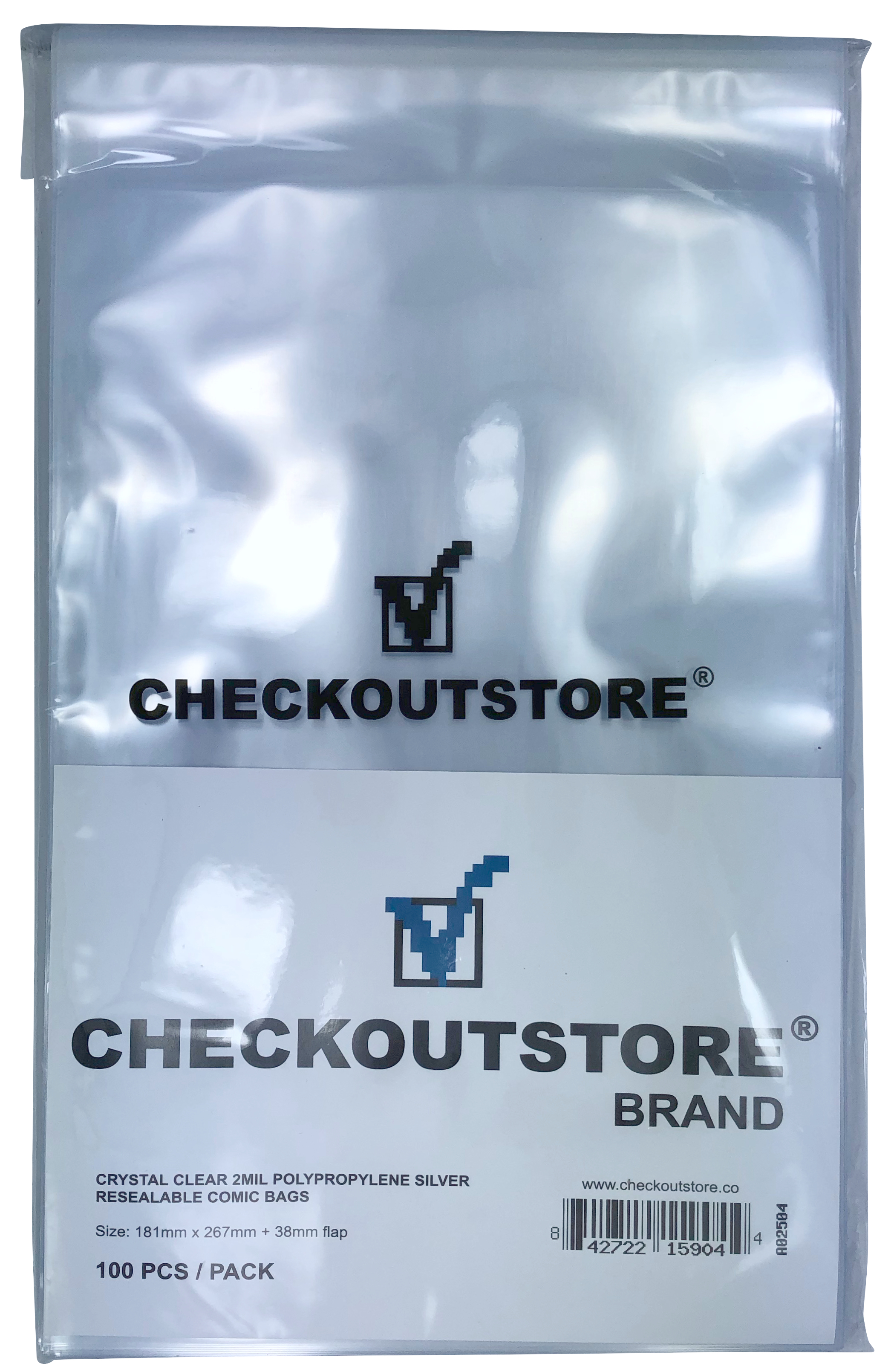 Image of ID 1214260731 2000 CheckOutStore Crystal Clear Silver Age Comic Book Bags with Sealable Flap