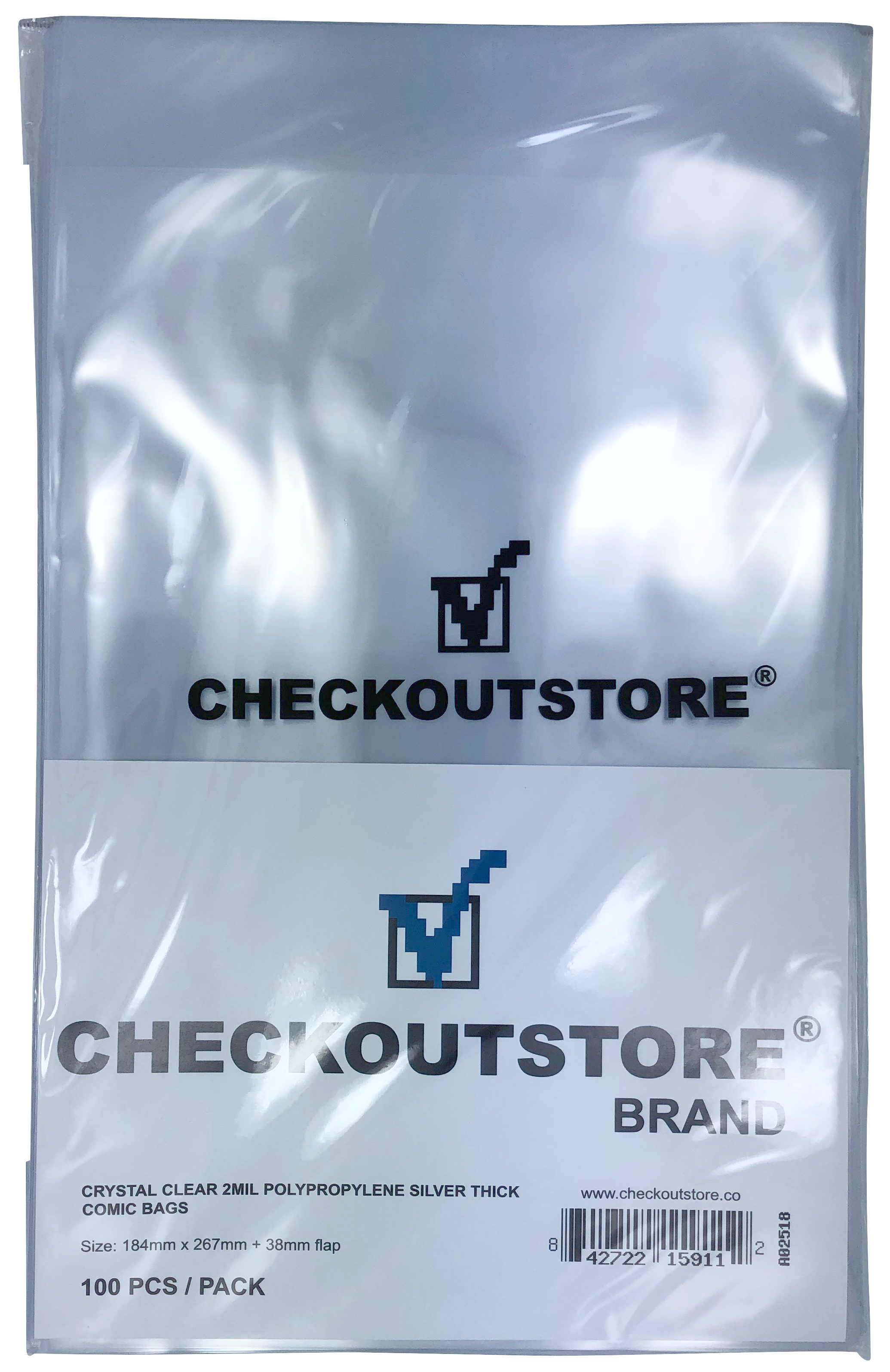 Image of ID 1214260735 1000 CheckOutStore Crystal Clear Silver Age Thick Comic Book Bags