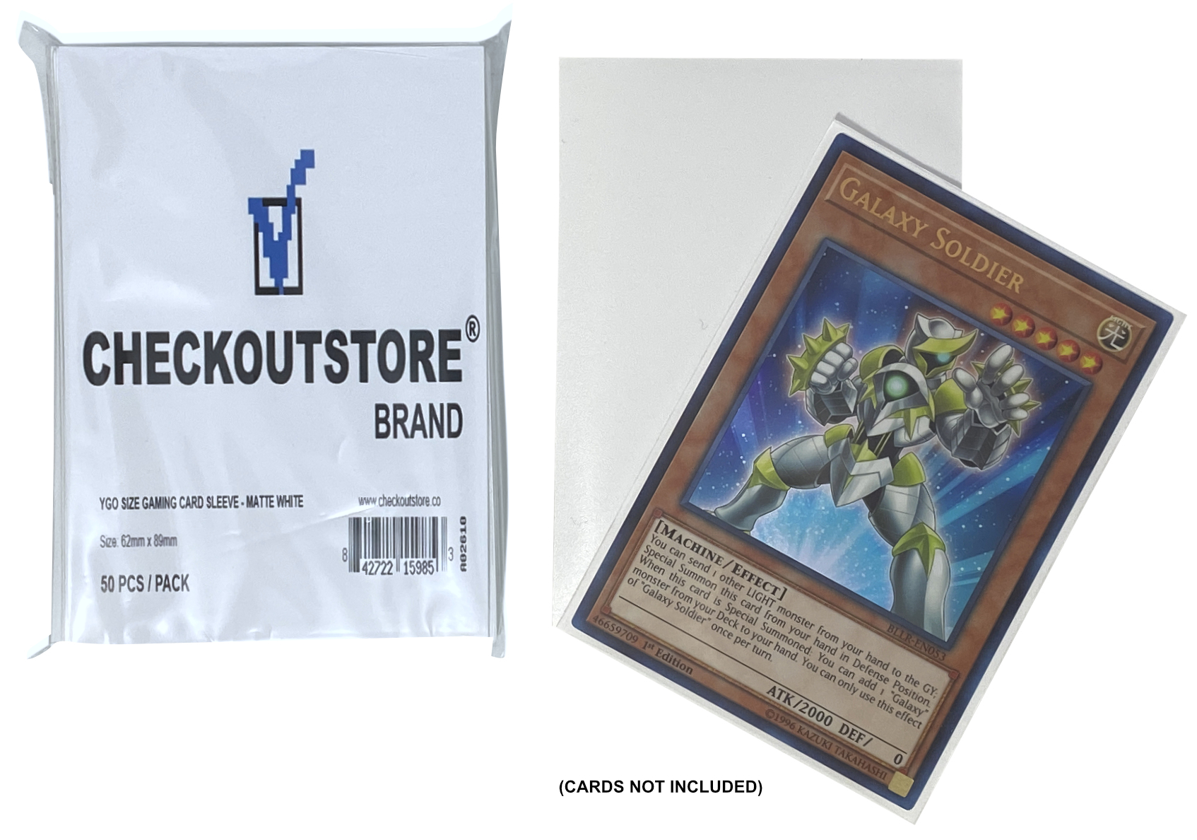 Image of ID 1214261150 10000 CheckOutStore Matte White Protective Sleeves compatible with Yu-Gi-Oh Cardfight Vanguard (62 x 89 mm)