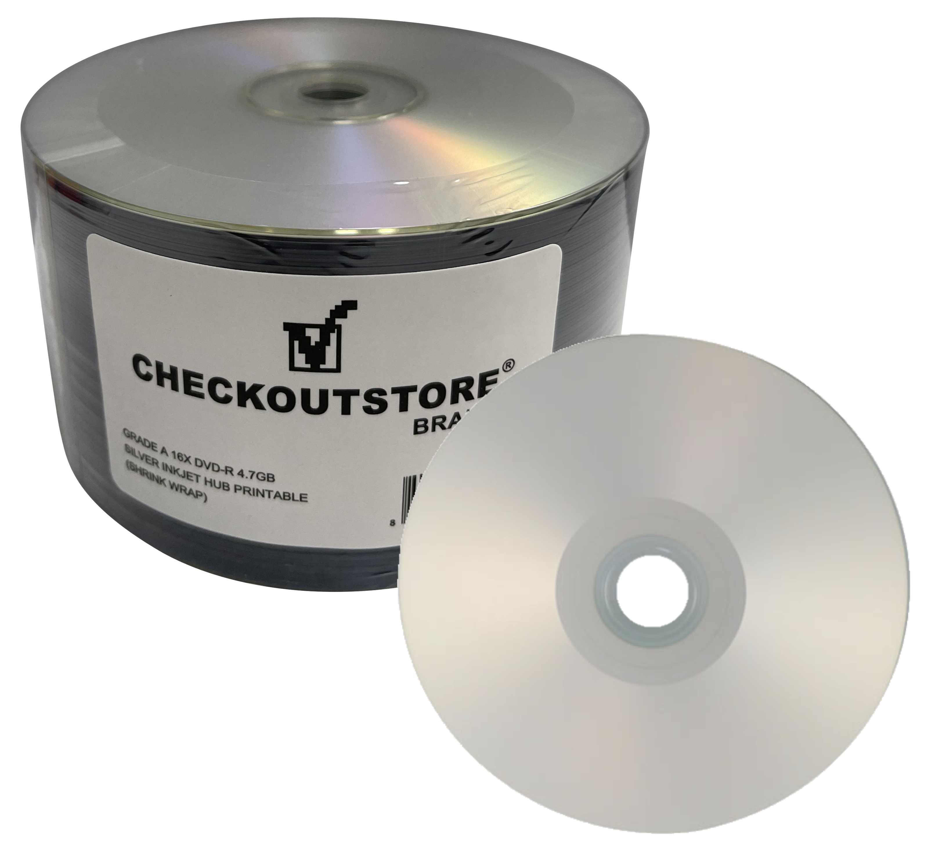 Image of ID 1214261514 1200 Grade A 16X DVD-R 47GB Silver Inkjet Hub Printable (Shrink Wrap)