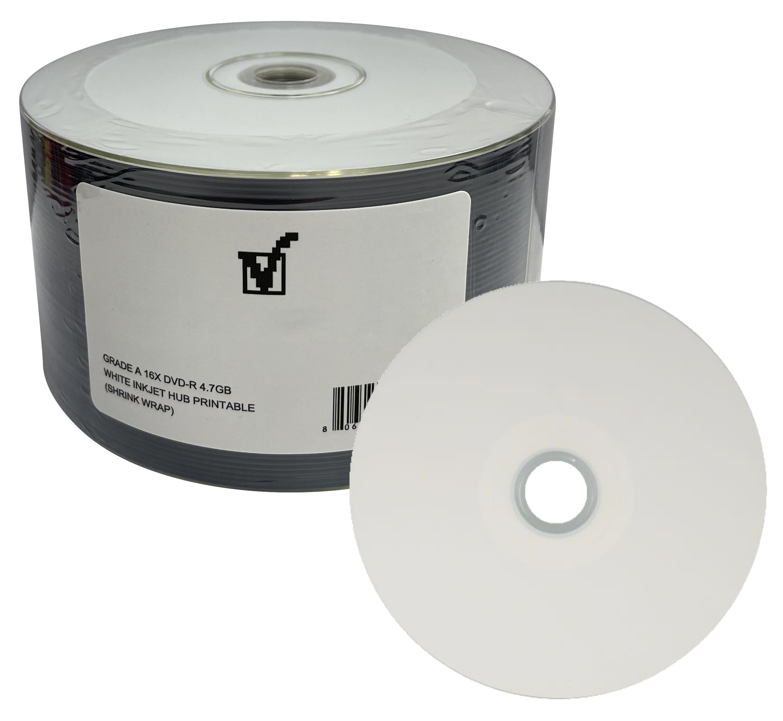Image of ID 1214261518 1200 Grade A 16X DVD-R 47GB White Inkjet Hub Printable (Shrink Wrap)