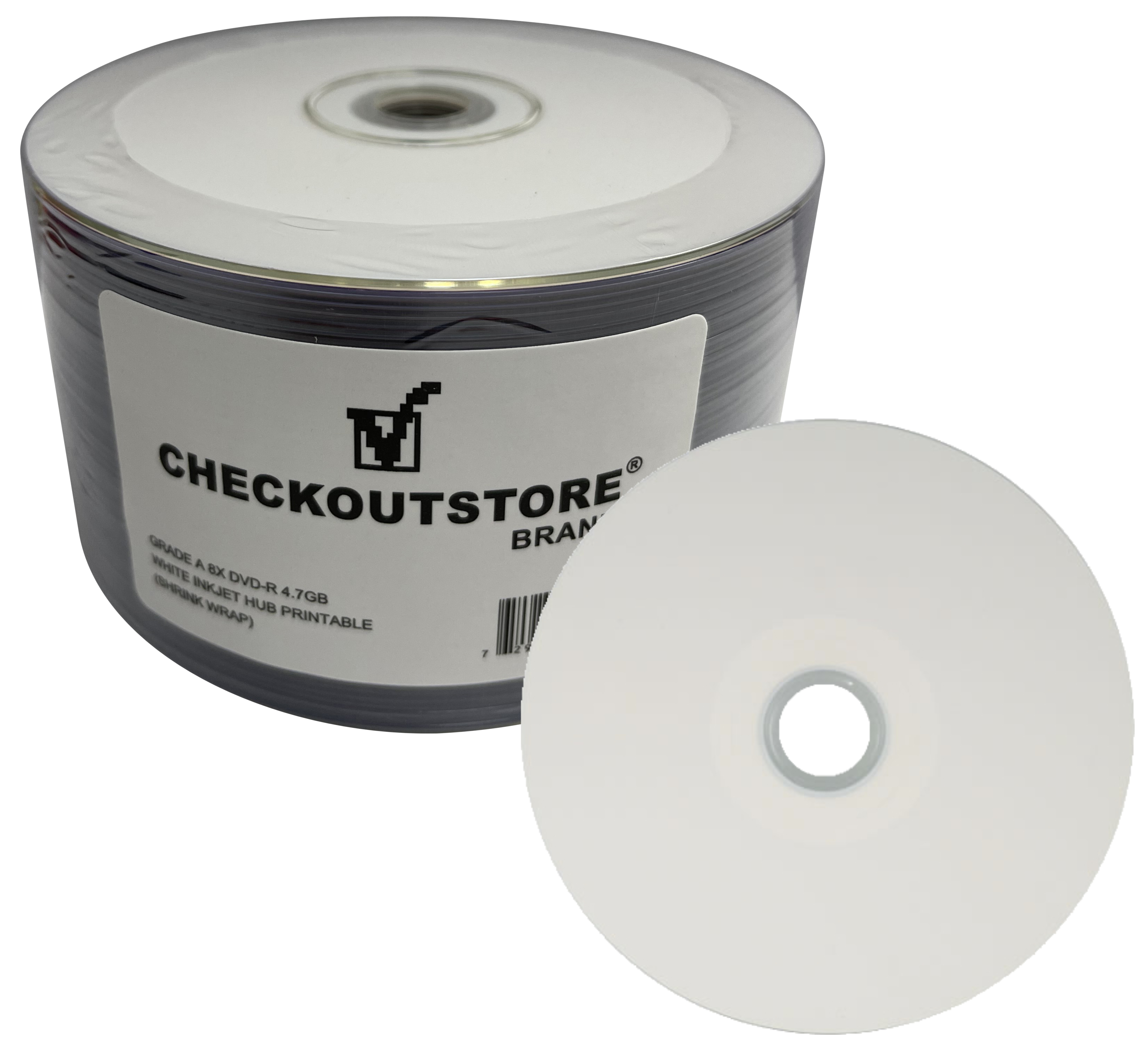 Image of ID 1214261520 1200 Grade A 8X DVD-R 47GB White Inkjet Hub Printable (Shrink Wrap)