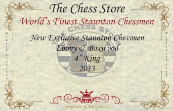 Image of ID 1236302064 New Exclusive Staunton Chess Set Ebony & Boxwood Pieces with Mahogany Chess Box  - 4" King