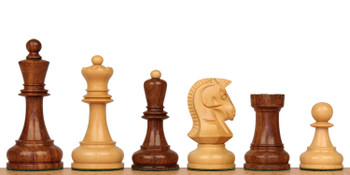 Image of ID 1239508789 The Dubrovnik Championship Chess Set with Golden Rosewood & Boxwood Pieces - 39" King