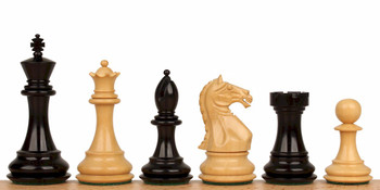 Image of ID 1239508810 Fierce Knight Staunton Chess Set with Ebonized & Boxwood Pieces - 3" King