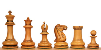 Image of ID 1239508842 1849 Heirloom Staunton Chess Set Distressed Ebony & Boxwood with Walnut Molded  Chess Board