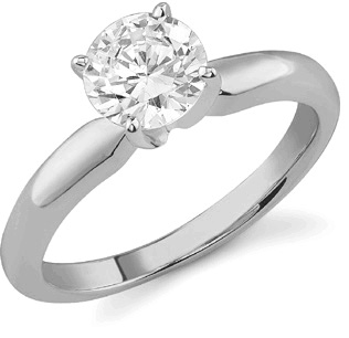 Image of ID 1247851366 White Topaz Solitaire Ring in Sterling Silver