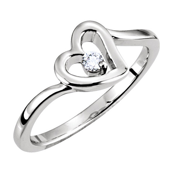 Image of ID 1247854370 Full of Love Diamond Heart Ring in White Gold