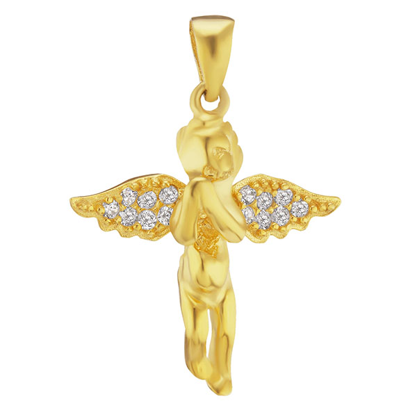 Image of ID 1247857168 angel pendant with diamonds in its wings