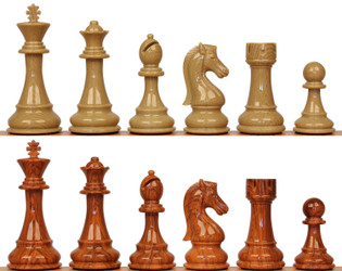 Image of ID 1253295942 King's Knight Series Resin Chess Set with Rosewood & Boxwood Color Pieces - 425" King