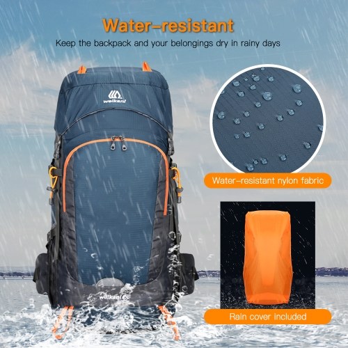 Image of ID 1266851839 65L Water-resistant Hiking Backpack with Rain Cover Outdoor Sport Daypack