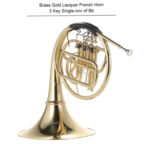 Image of ID 1266851908 Bb Single French Horn 3 Key Brass Gold Lacquer Single-Row Split French Horn