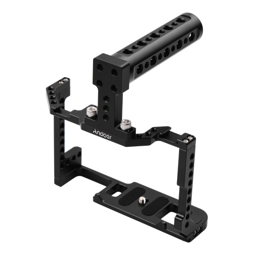 Image of ID 1266851925 Andoer Camera Cage + Top Handle Kit Aluminum Alloy with Dual Cold Shoe Mount 1/4 Inch Screw