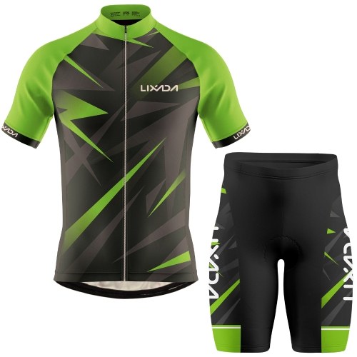 Image of ID 1266853437 Lixada Men Cycling Jersey Breathable Short Sleeve Bike Shirt and Padded Shorts MTB Bicycle Clothing Suit