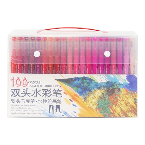 Image of ID 1266855000 Bright Colors Dual Tip Brush Pens Set 04mm Fineliner & Brush Tip Watercolor Art Markers Color Pens Supplies for Children Adults Journaling Drawing Sketching Coloring Calligraphy Writing