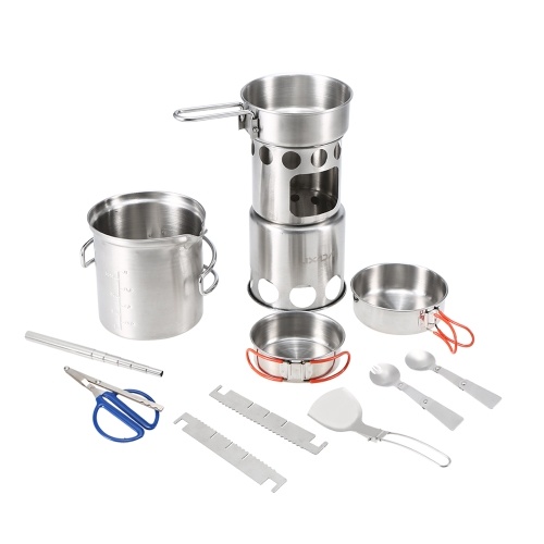 Image of ID 1266855464 10Pcs Camping Cookware Mess Kit