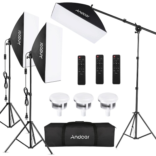 Image of ID 1266857379 Andoer Studio Photography Light Kit Softbox Lighting Set