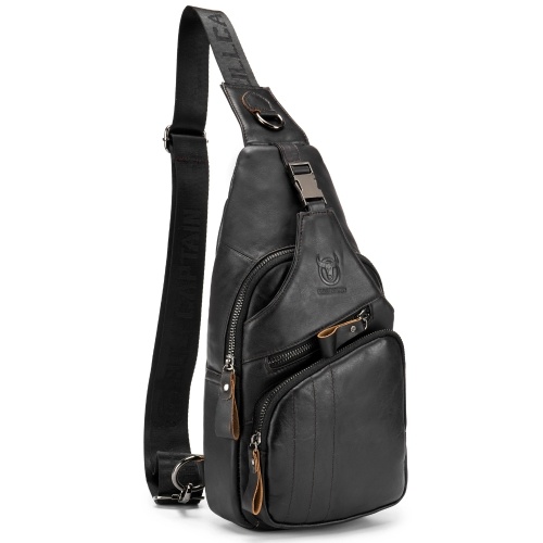 Image of ID 1266860323 Men Sling Bag Water Resistant Anti Theft Genuine Leather Chest Pack Cross Body Bag Shoulder Backpack Casual Messenger Bag