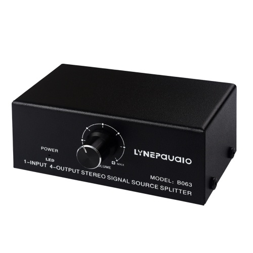 Image of ID 1266862123 LYNEPAUAIO B063 1 in 4 out Audio Signal Distributor Stereo Signal Source Audio Splitter Lossless Output USB 5V Powered RCA Interface