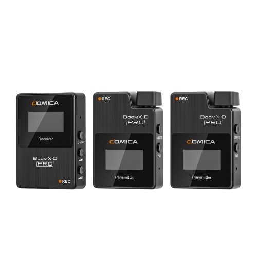 Image of ID 1266862460 COMICA BoomX-D PRO D2 One-Trigger-Two 24G Dual-Channel Wireless Microphone System Built-in 8G Memory Card Digital & Analog Output Modes 100M Effective Range  for DSLR Mirrorless Cameras Smartphones Computers