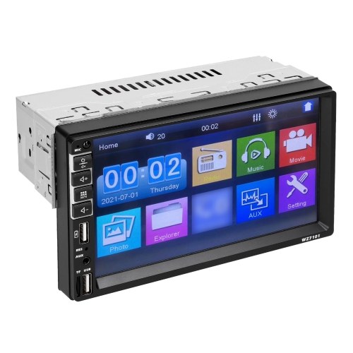 Image of ID 1266863598 Single Din Car Stereo 7 Inch LCD Touchscreen Monitor BT MP5 Player FM Car Radio Receiver Support TF/USB/AUX-IN Mobile Phone Link Hands-Free Calling Reverse Picture Steering Wheel Control