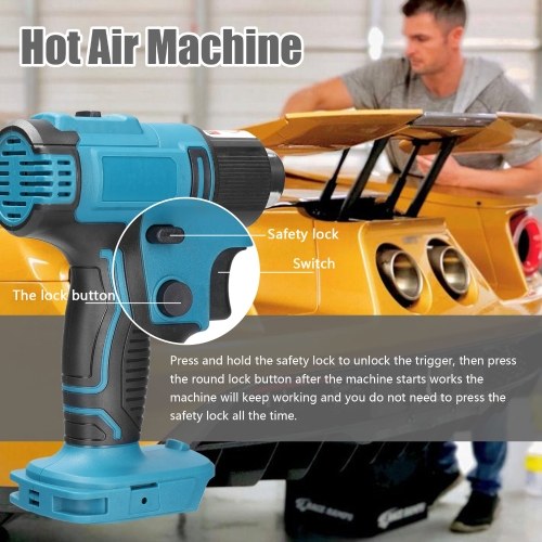 Image of ID 1266864442 Cordless Handheld Hot Air Machine Lithium Rechargeable Heating Equipment Temperatures Adjustable Power Tool with 2 Nozzles