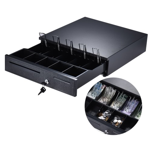 Image of ID 1266864702 Heavy Duty Electronic 405 Cash Drawer Box Case Storage 5 Bill 5 Coin Trays Check Entry