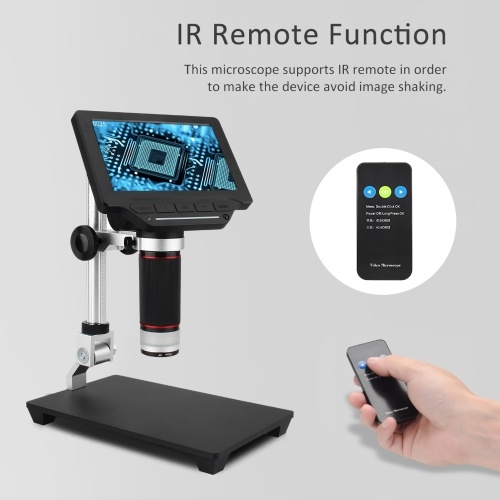 Image of ID 1266870133 5-inch LCD Screen Video Microscope 1000X Microscope and Telescope with  32GB TF CardIR Remote Adjustable Metal Stand & LED Light Support USB/HD Output & Mouse Control