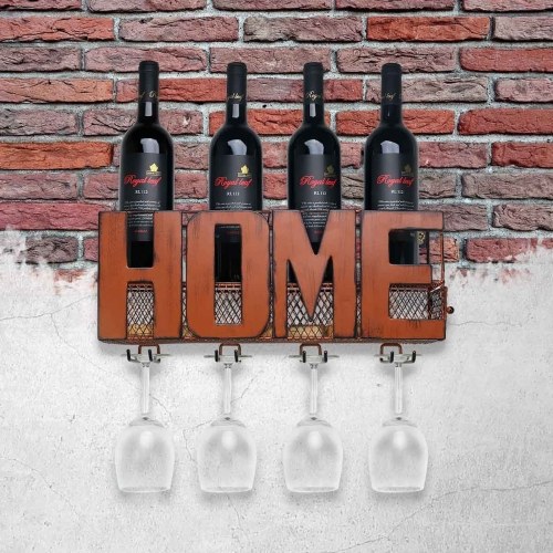 Image of ID 1266871228 Wall Mounted Wine Rack Cork Storage Container Glass Holder with 4 Cork Wine Charms Storage Rack Home Kitchen Decor