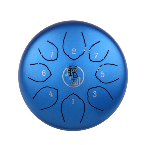 Image of ID 1266874489 6 Inch Steel Tongue Drum Handpan Drum 8-Notes C-Key Percussion Instrument with Mallets Drum Bag Wiping Cloth for Musical Education Concert Mind Healing Yoga Meditation Blue